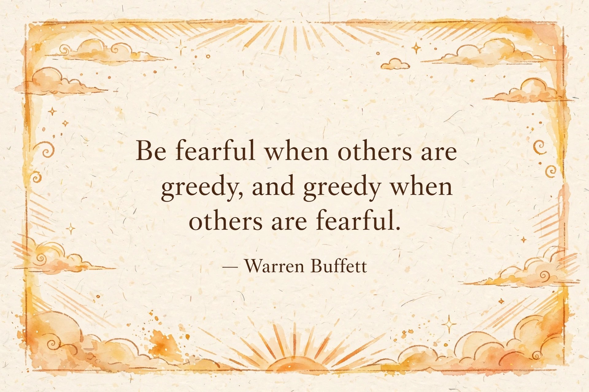 Warren Buffett quote: Be fearful when others are greedy, and greedy when others are fearful.